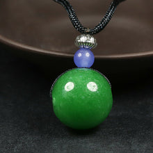 Load image into Gallery viewer, 10% OFF- Certified Natural Jadeite Emerald A Jade Bead Pendant-Necklace with Gift Box