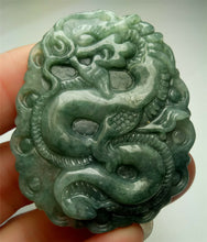 Load image into Gallery viewer, 10% OFF- Certified Natural Jadeite Emerald A*Jade HandCarved Lucky Dragon Pendant A3399