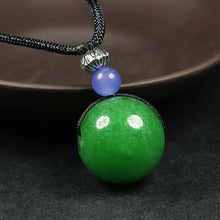 Load image into Gallery viewer, 10% OFF- Certified Natural Jadeite Emerald A Jade Bead Pendant-Necklace with Gift Box