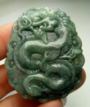 Load image into Gallery viewer, 10% OFF- Certified Natural Jadeite Emerald A*Jade HandCarved Lucky Dragon Pendant A3399