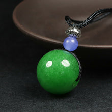 Load image into Gallery viewer, 10% OFF- Certified Natural Jadeite Emerald A Jade Bead Pendant-Necklace with Gift Box
