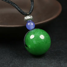 Load image into Gallery viewer, 10% OFF- Certified Natural Jadeite Emerald A Jade Bead Pendant-Necklace with Gift Box