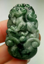 Load image into Gallery viewer, 10% OFF- Certified Natural Jadeite Emerald A*Jade HandCarved Lucky Dog Pendant A7281