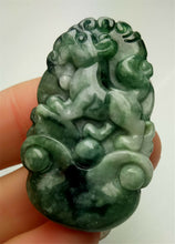 Load image into Gallery viewer, 10% OFF- Certified Natural Jadeite Emerald A*Jade HandCarved Lucky Dog Pendant A7281