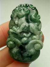 Load image into Gallery viewer, 10% OFF- Certified Natural Jadeite Emerald A*Jade HandCarved Lucky Dog Pendant A7281