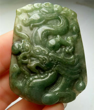 Load image into Gallery viewer, 10% OFF- Certified Natural Jadeite Emerald A*Jade HandCarved Lucky Dragon Pendant A3185