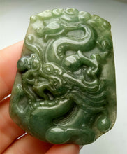 Load image into Gallery viewer, 10% OFF- Certified Natural Jadeite Emerald A*Jade HandCarved Lucky Dragon Pendant A3185