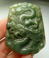 Load image into Gallery viewer, 10% OFF- Certified Natural Jadeite Emerald A*Jade HandCarved Lucky Dragon Pendant A3185