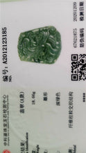 Load image into Gallery viewer, 10% OFF- Certified Natural Jadeite Emerald A*Jade HandCarved Lucky Dragon Pendant A3185