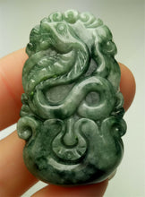 Load image into Gallery viewer, 10% OFF- Certified Natural Jadeite Emerald A*Jade HandCarved Lucky Snake Pendant A7273