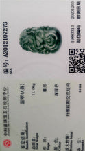 Load image into Gallery viewer, 10% OFF- Certified Natural Jadeite Emerald A*Jade HandCarved Lucky Snake Pendant A7273