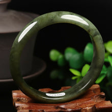 Load image into Gallery viewer, 58/59/60mm Certified Natural Emerald Xiu A*Jade HandCarved Bangle VV4480