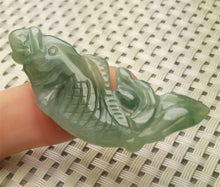 Load image into Gallery viewer, 10% OFF- Certified Natural Oily Green Jadeite Emerald A*Jade HandCarved Lucky Gold Fish Pendant A0117