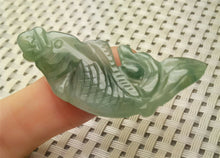 Load image into Gallery viewer, 10% OFF- Certified Natural Oily Green Jadeite Emerald A*Jade HandCarved Lucky Gold Fish Pendant A0117