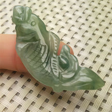 Load image into Gallery viewer, 10% OFF- Certified Natural Oily Green Jadeite Emerald A*Jade HandCarved Lucky Gold Fish Pendant A0117