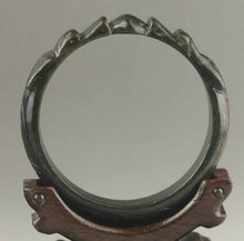 Load image into Gallery viewer, 60/61/62mm Certified Natural Emerald A Jade HandCarved Double Dragons-Flower Bracelet Bangle A1940 with Gift Box