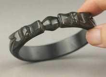 Load image into Gallery viewer, 60/61/62mm Certified Natural Emerald A Jade HandCarved Double Dragons-Flower Bracelet Bangle A1940 with Gift Box