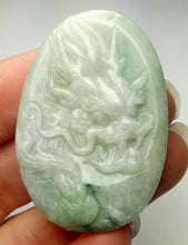 Load image into Gallery viewer, 10% OFF- Certified Natural Jadeite Emerald A*Jade HandCarved Lucky Dragon Pendant A0693