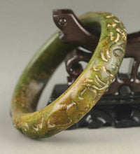 Load image into Gallery viewer, 59/60/61mm Certified Natural Green Yellow Jadeite Emerald A Jade HandCarved Flower Blossom Bracelet Bangle A1940 with Gift Box
