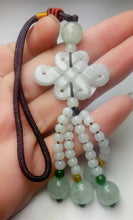 Load image into Gallery viewer, 10% OFF- Certified Natural Jadeite Emerald A*Jade HandCarved Lucky Safe Car Rearview Mirror Pendant Lucky Hanging Ornament Decor A1033
