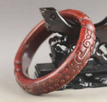 Load image into Gallery viewer, 60/61/62mm Certified Natural Red Jadeite Emerald A Jade HandCarved Ancient Double Dragons Bracelet Bangle A1940