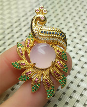 Load image into Gallery viewer, 10% OFF- Certified Natural Jadeite Emerald A*Jade Handcrafted Phoenix Pendant-GP 925 Sterling Silver Necklace with Gift Box