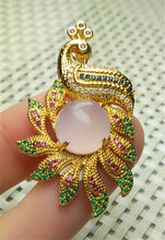 Load image into Gallery viewer, 10% OFF- Certified Natural Jadeite Emerald A*Jade Handcrafted Phoenix Pendant-GP 925 Sterling Silver Necklace with Gift Box
