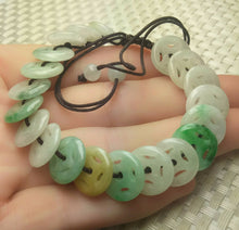 Load image into Gallery viewer, 10% OFF- 54-63mm Certified Natural 3 Color Jadeite Emerald A*Jade HandCarved Adjustable Bracelet A2065  with Gift Box