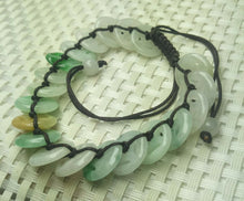 Load image into Gallery viewer, 10% OFF- 54-63mm Certified Natural 3 Color Jadeite Emerald A*Jade HandCarved Adjustable Bracelet A2065  with Gift Box