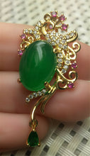 Load image into Gallery viewer, 10% OFF- Certified Natural Emerald A*Jade Handcrafted Lucky Phoenix Pendant-GP 925 Sterling Silver Necklace with Gift Box