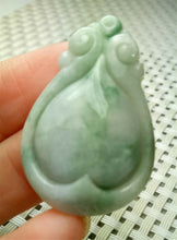 Load image into Gallery viewer, 10% OFF- Certified Natural Jadeite Emerald A*Jade HandCarved Lucky Water Drop Pendant A9215