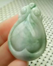 Load image into Gallery viewer, 10% OFF- Certified Natural Jadeite Emerald A*Jade HandCarved Lucky Water Drop Pendant A9215
