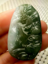 Load image into Gallery viewer, 10% OFF- Certified Natural Oily Green Jadeite Emerald A*Jade HandCarved Beautiful Landscape Pendant A2689