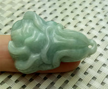 Load image into Gallery viewer, 10% OFF- Certified Natural Lavender Green Jadeite Emerald A*Jade HandCarved Lucky Cabbage Pendant A0099