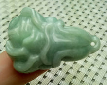 Load image into Gallery viewer, 10% OFF- Certified Natural Lavender Green Jadeite Emerald A*Jade HandCarved Lucky Cabbage Pendant A0099