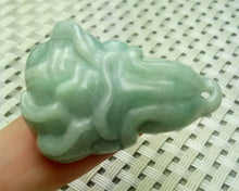 Load image into Gallery viewer, 10% OFF- Certified Natural Lavender Green Jadeite Emerald A*Jade HandCarved Lucky Cabbage Pendant A0099
