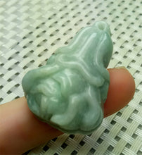 Load image into Gallery viewer, 10% OFF- Certified Natural Lavender Green Jadeite Emerald A*Jade HandCarved Lucky Cabbage Pendant A0099