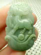 Load image into Gallery viewer, 10% OFF- Certified Natural Jadeite Emerald A*Jade HandCarved Lucky Sheep Pendant A0234