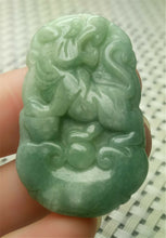Load image into Gallery viewer, 10% OFF- Certified Natural Jadeite Emerald A*Jade HandCarved Lucky Tiger Pendant A9233