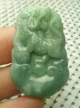 Load image into Gallery viewer, 10% OFF- Certified Natural Jadeite Emerald A*Jade HandCarved Lucky Tiger Pendant A9233