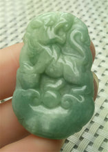 Load image into Gallery viewer, 10% OFF- Certified Natural Jadeite Emerald A*Jade HandCarved Lucky Tiger Pendant A9233