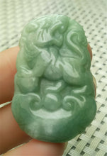 Load image into Gallery viewer, 10% OFF- Certified Natural Jadeite Emerald A*Jade HandCarved Lucky Tiger Pendant A9233