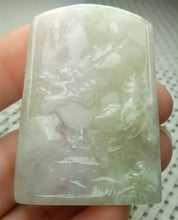 Load image into Gallery viewer, 10% OFF- Certified Natural Lavender Jadeite Emerald A*Jade HandCarved Beautiful Landscape Pendant A0100