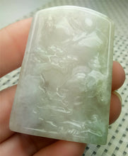 Load image into Gallery viewer, 10% OFF- Certified Natural Lavender Jadeite Emerald A*Jade HandCarved Beautiful Landscape Pendant A0100