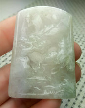 Load image into Gallery viewer, 10% OFF- Certified Natural Lavender Jadeite Emerald A*Jade HandCarved Beautiful Landscape Pendant A0100