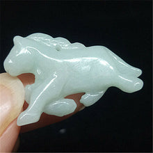 Load image into Gallery viewer, 10% OFF- Certified Natural White Jadeite Emerald A*Jade HandCarved Lucky Horse Pendant A0225