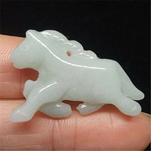 Load image into Gallery viewer, 10% OFF- Certified Natural White Jadeite Emerald A*Jade HandCarved Lucky Horse Pendant A0225