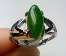 Load image into Gallery viewer, 10% OFF- Certified Natural Green Emerald A*Jade HandCrafted Jade Pendant Silver Ring A1995 (Free Size)