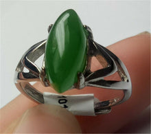 Load image into Gallery viewer, 10% OFF- Certified Natural Green Emerald A*Jade HandCrafted Jade Pendant Silver Ring A1995 (Free Size)