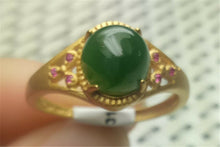 Load image into Gallery viewer, 10% OFF- Certified Natural Green Emerald A*Jade HandCrafted Jade Pendant Ring A1991 (Free Size)